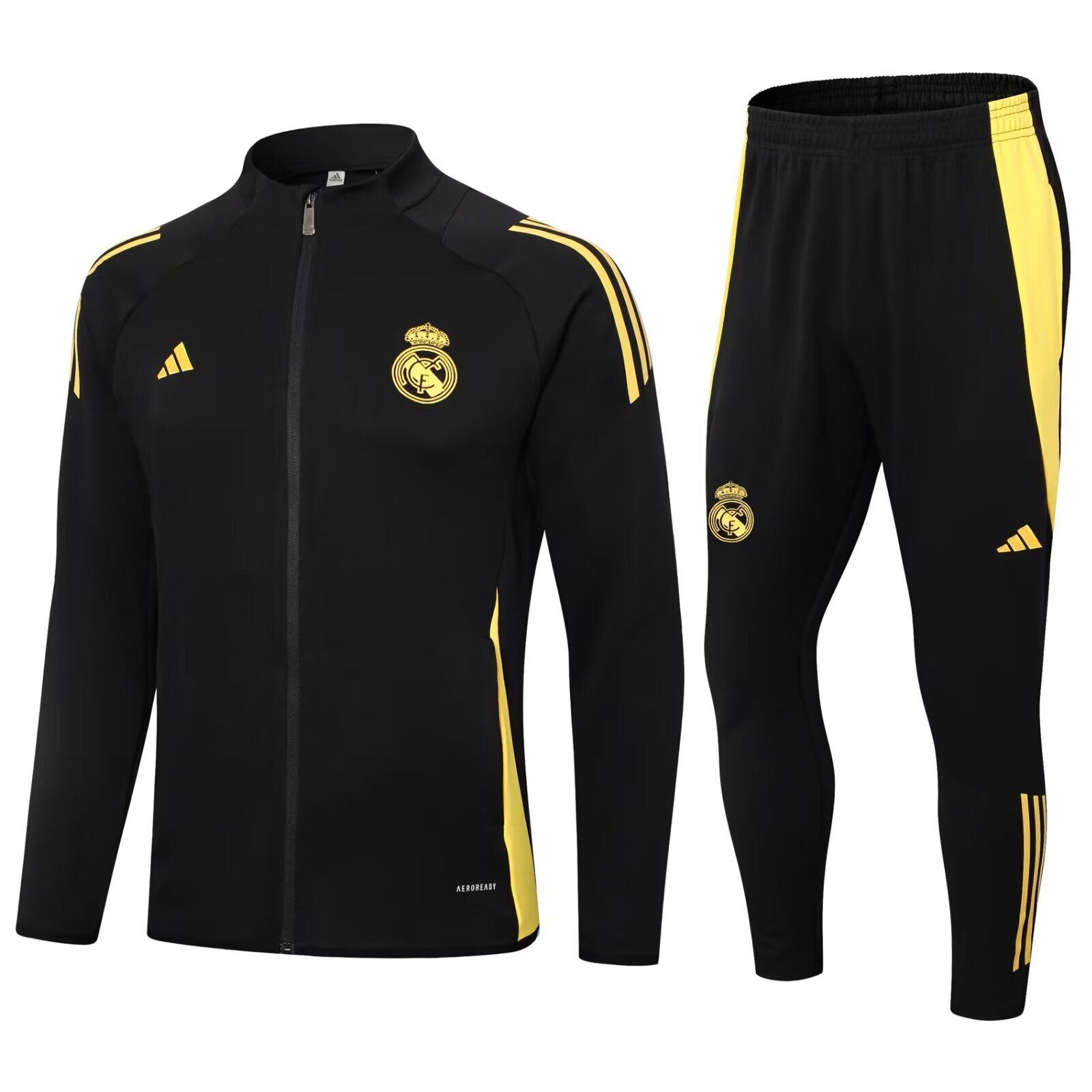 AAA Quality Real Madrid 24/25 Tracksuit - Black/Yellow